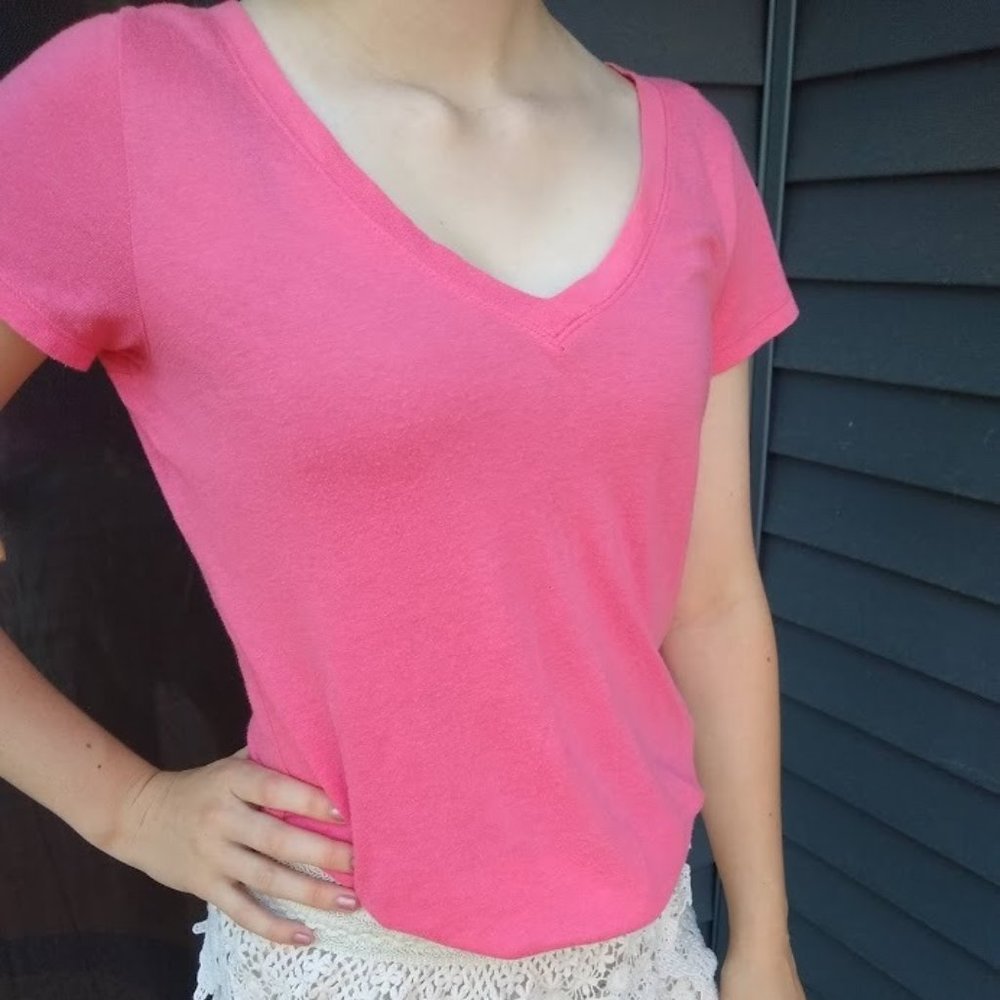 Pink Hollister V Neck